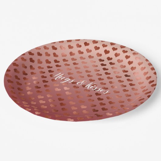 Assiettes En Carton Red Hearts Ombre (Angle)