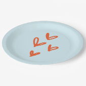 Assiettes En Carton Red Hearts Pastel Blue (Angle)