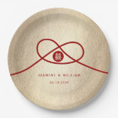 Assiettes En Carton Red Knot Union Double Bonheur Mariage chinois (Devant)