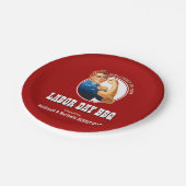 Assiettes En Carton Red LABOR DAY BBQ Rosie Riveter (Angle)
