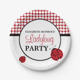 Assiettes En Carton Red Ladybug, fête d'anniversaire des enfants