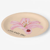 Assiettes En Carton Red Ladybug rose Lily Flower nom personnalisé fill (Angle)