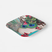 Assiettes En Carton Red Lips et Rose Peacock Abstrait (Angulaire)