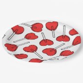 Assiettes En Carton Red Lollipops, Heart Lollipops, Lollipop Pattern (Angle)