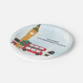 Assiettes En Carton Red London Bus & Clock Tower Anniversaire de enfan (Angle)