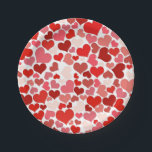 Assiettes En Carton Red Love Hearts Mosaic Pattern<br><div class="desc">Red and pink heart mosaic pattern.</div>