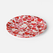 Assiettes En Carton Red Love Hearts Mosaic Pattern (Angle)