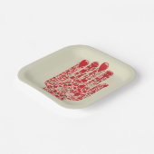 Assiettes En Carton Red Medical Hand Symbol Healthcare (Angulaire)