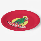 Assiettes En Carton Red Merry Chrismukkah avec Père Noël (Angle)