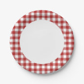 Assiettes En Carton Red n White Plaid Party (Devant)