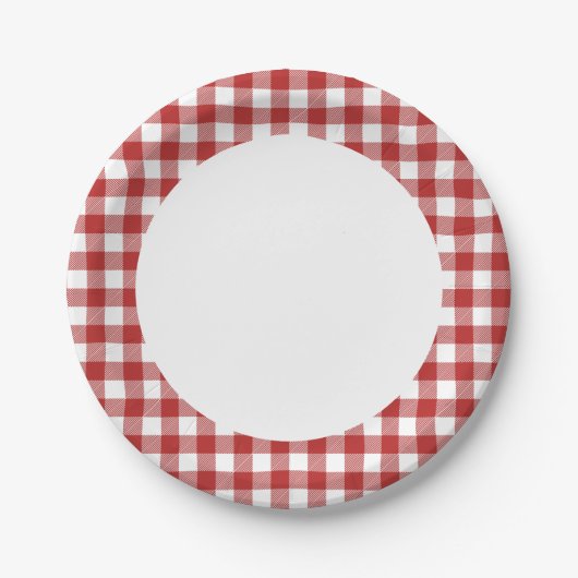 Assiettes En Carton Red n White Plaid Party (Devant)