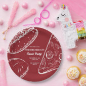 Assiettes En Carton Red Neighbority Fun Block Snack Food Party (Fête)