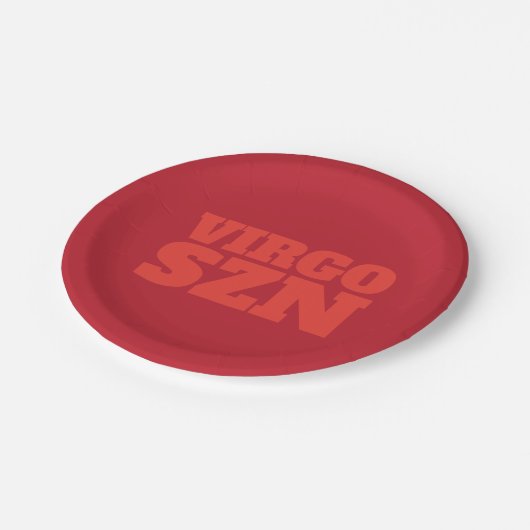 Assiettes En Carton Red Orange OMG C'est Virgo SZN Cool (Angle)