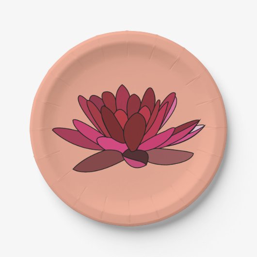 Assiettes En Carton Red Pink Water Lily (Devant)