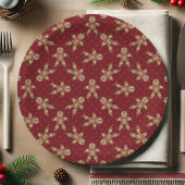 Assiettes En Carton Red Polka Dot Gingbread Homme Noël