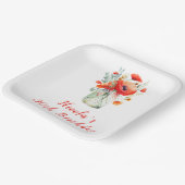 Assiettes En Carton Red Poppies Mason Jar Anniversaire (Angulaire)