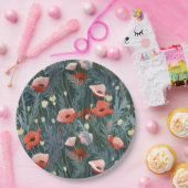 Assiettes En Carton Red Poppy Meadow (Fête)