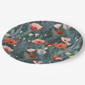 Assiettes En Carton Red Poppy Meadow (Angle)