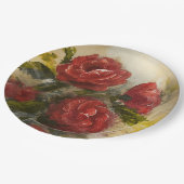 Assiettes En Carton Red Roses  (Angle)