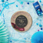 Assiettes En Carton Red Roses Coeurs 50e anniversaire de Mariage (Fête)