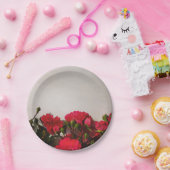 Assiettes En Carton Red roses fresh buds blooming bright flowers flora (Fête)