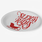 Assiettes En Carton Red Sleigh Rides (Angle)