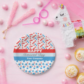 Assiettes En Carton Red Stars Sprinkings Memorial Day Event Party (Fête)