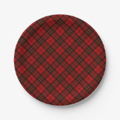 Assiettes En Carton Red tartan plaid hiver Noël motifs vacances (Devant)