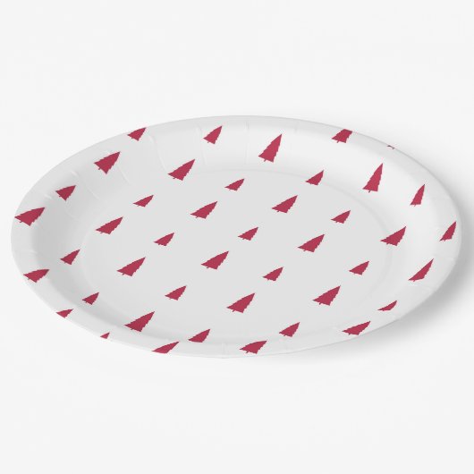Assiettes En Carton Red Trees Simple Modern Christmas  (Angle)