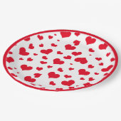 Assiettes En Carton Red Valentine Hearts Random Scattered Motif (Angle)
