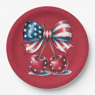 Assiettes En Carton Red White And Blue Stars Paper Plate
