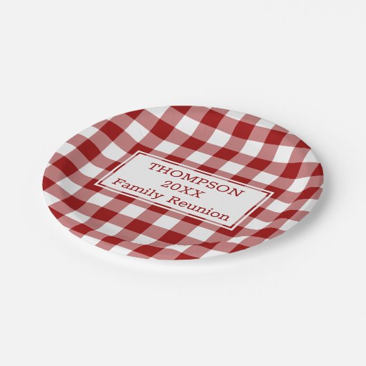 Assiettes En Carton Red White Buffalo Vérifiez votre nom Famille Réuni (Angle)