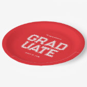 Assiettes En Carton Red & White Graduation Party Customizable (Angle)