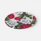 Assiettes En Carton Red & White Roses Shabby Chic Rustic Modern Glam (Angle)