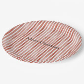 Assiettes En Carton Red White Stripes Christmas (Angle)