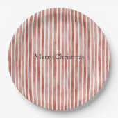 Assiettes En Carton Red White Stripes Christmas (Devant)