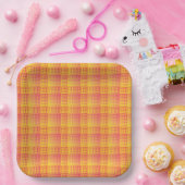 Assiettes En Carton Red Yellow Checker Abstract Pattern (Fête)