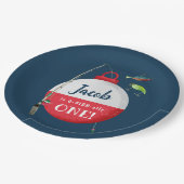 Assiettes En Carton Reeling dans le grand one Fishing Anniversaire (Angle)