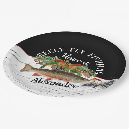 Assiettes En Carton Reely Vol Pêche Noël (Angle)