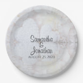 Assiettes En Carton Reflet Coeurs blancs Mariage romantique (Devant)