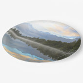 Assiettes En Carton Réflexion de lac (Angle)