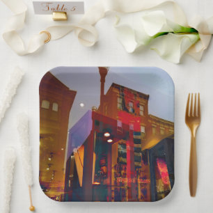 Assiettes En Carton Réflexions rouges sur la rue de Philadelphie
