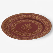 Assiettes En Carton Regal Ruby & Gold Scroll Plate (Angle)