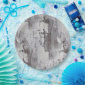 Assiettes En Carton Regard affligé de grain blanchi par Maui en bois (Fête)