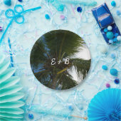 Assiettes En Carton Regard sur le palmier à coco Nature tropicale (Fête)