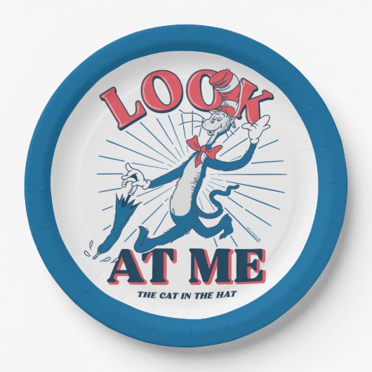 Assiettes En Carton Regarde-Moi Chat Dans Le Casquette (Devant)
