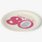 Assiettes En Carton Regardez la plaque en papier rose crème pour 80e a (Angle)