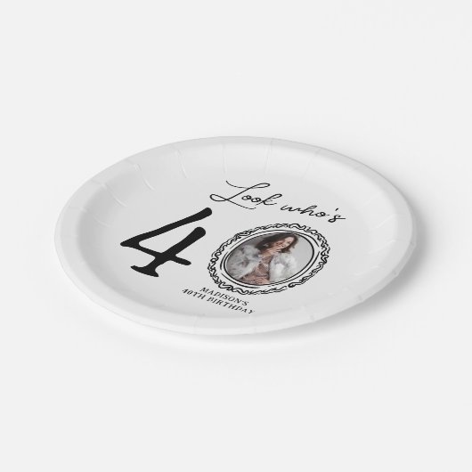 Assiettes En Carton Regardez qui est quarante photo 40e anniversaire (Angle)