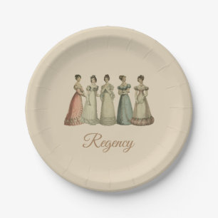 Assiettes En Carton Regency Ladies vintage pour Jane Austen Fans