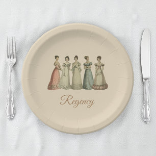 Assiettes En Carton Regency Ladies vintage pour Jane Austen Fans